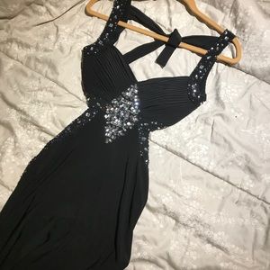 Black floor length evening dress